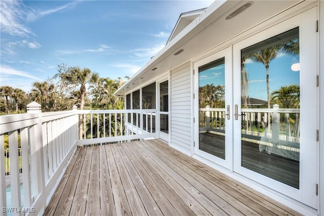 deck featuring french doors