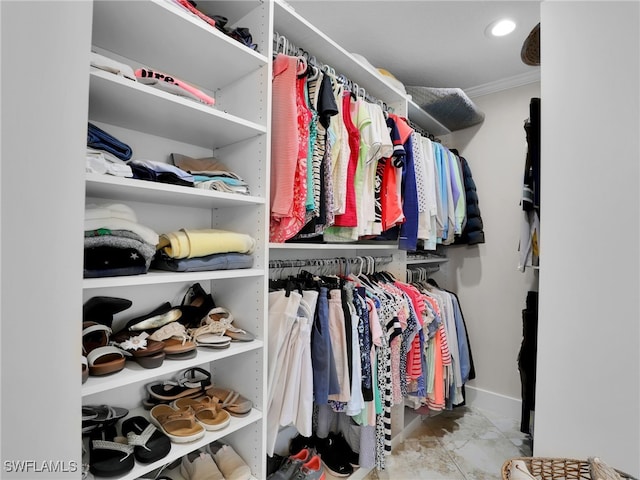 view of walk in closet