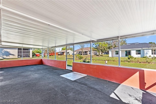 view of unfurnished sunroom