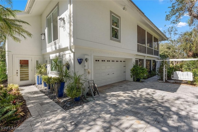 view of front of house with a garage