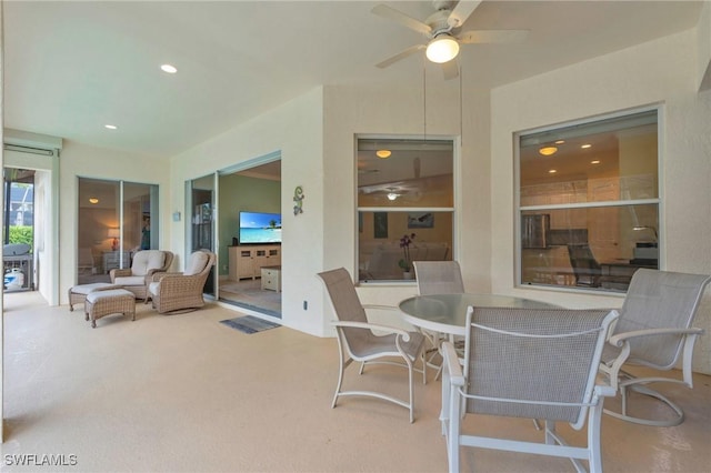 view of patio / terrace with ceiling fan