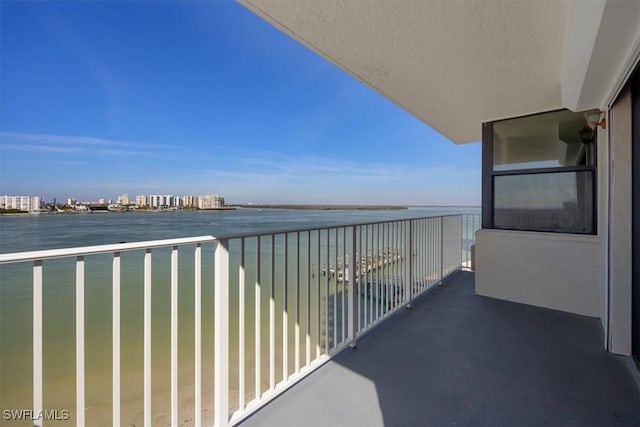 balcony with a water view