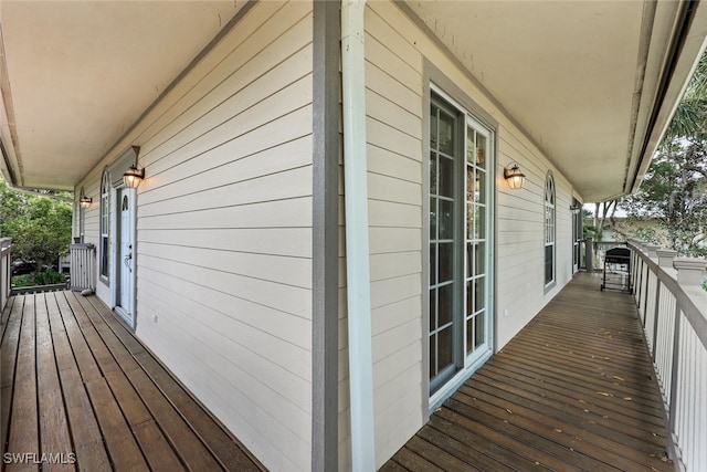 wooden terrace with covered porch