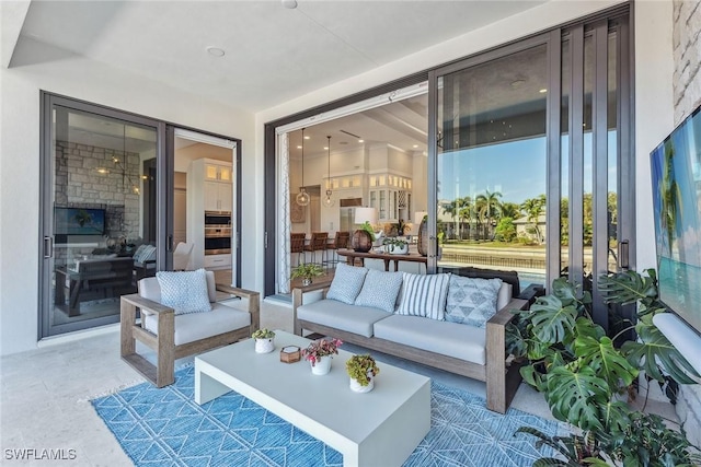 view of patio with an outdoor living space