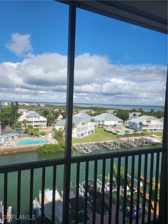 balcony with a water view