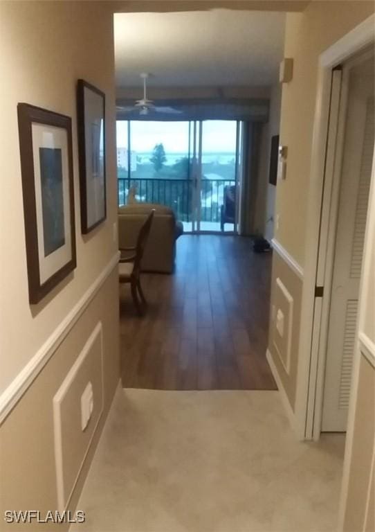 corridor featuring hardwood / wood-style flooring