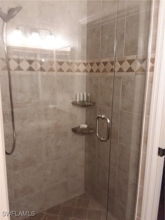 bathroom featuring walk in shower