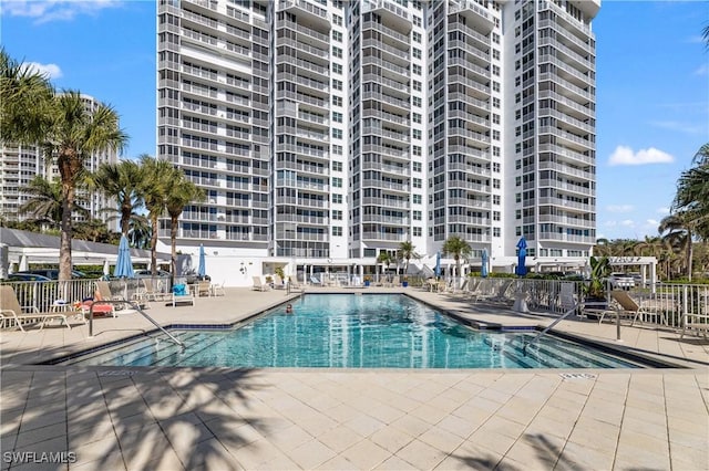 view of pool with a patio