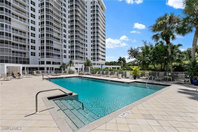 view of pool with a patio area