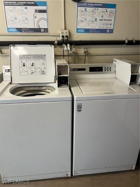 washroom featuring independent washer and dryer