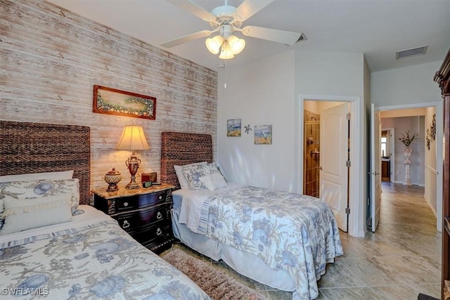 bedroom featuring ceiling fan