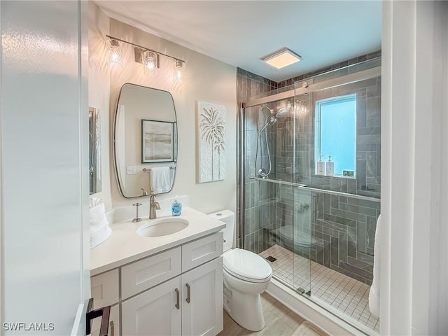 4611 Seair Ln, Upper Captiva, FL 33924 - bathroom featuring an enclosed shower, vanity, and toilet