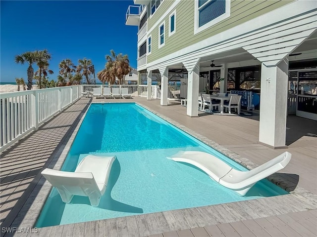 4611 Seair Ln, Upper Captiva, FL 33924 - view of pool with a patio and ceiling fan