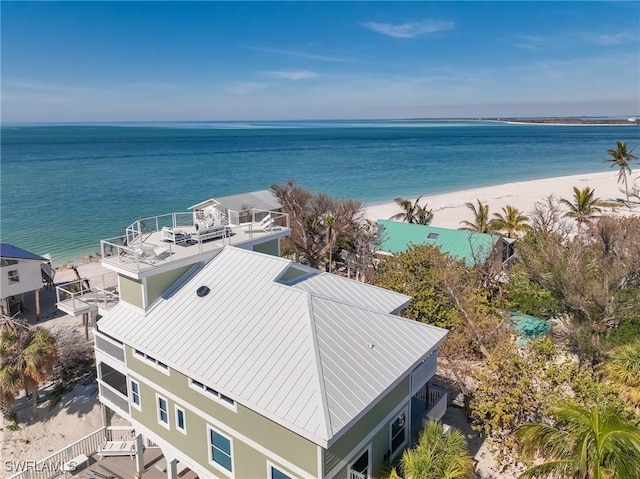 4611 Seair Ln, Upper Captiva, FL 33924 - birds eye view of property featuring a view of the beach and a water view
