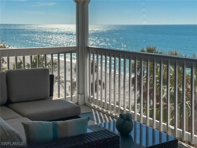 4611 Seair Ln, Upper Captiva, FL 33924 - balcony featuring a water view and a view of the beach