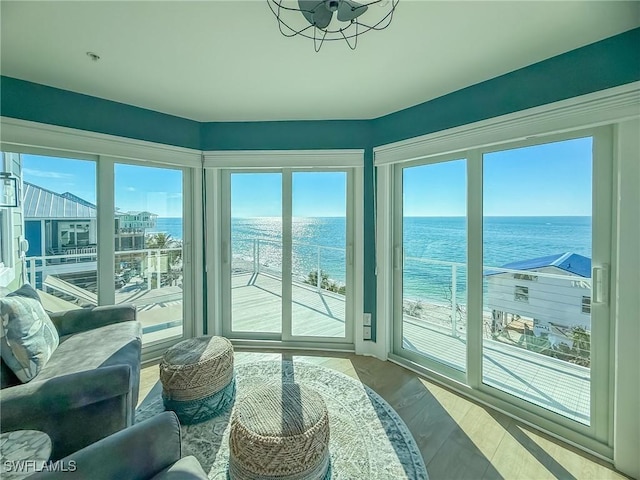 4611 Seair Ln, Upper Captiva, FL 33924 - sunroom / solarium featuring a water view