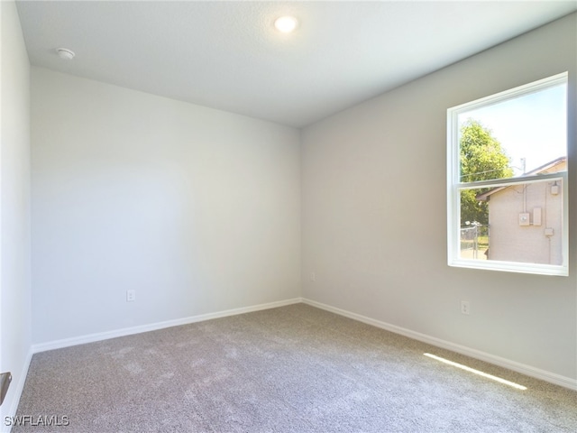 unfurnished room featuring carpet