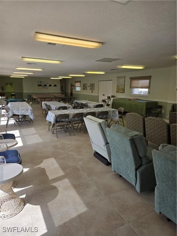 view of tiled dining area