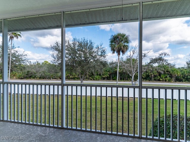 view of unfurnished sunroom