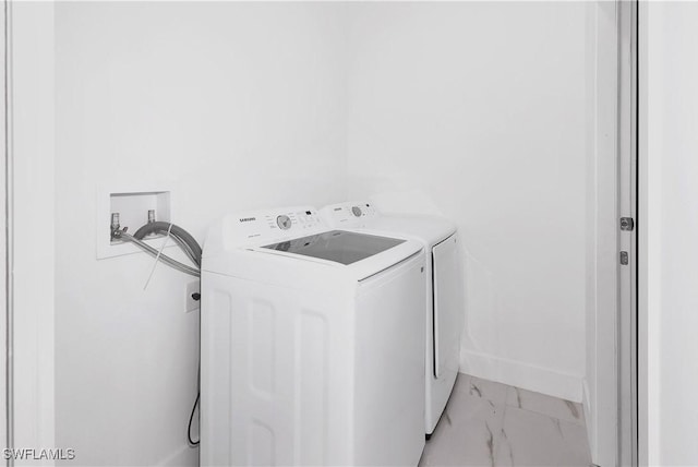 laundry area featuring washer and dryer