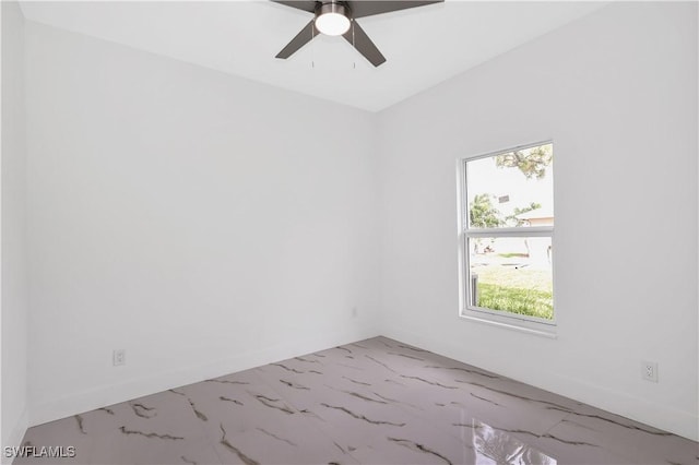 unfurnished room featuring ceiling fan