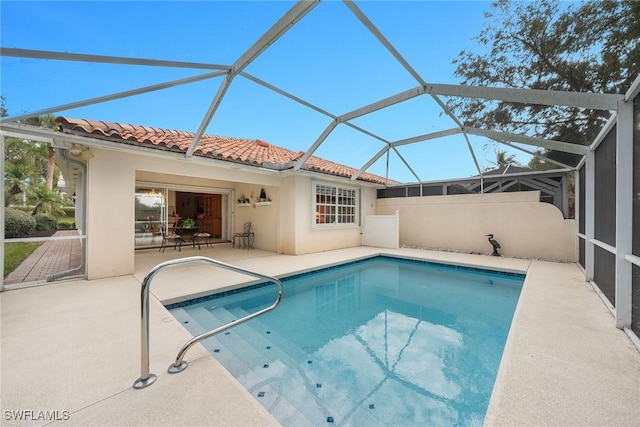 pool featuring a patio and a lanai