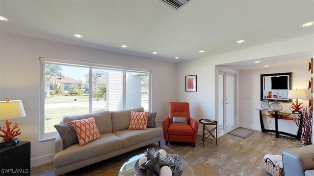 living room featuring hardwood / wood-style floors