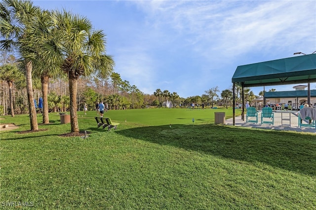 view of yard with a gazebo