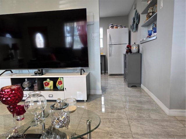 kitchen with white refrigerator