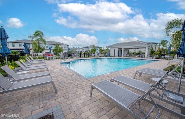 view of pool with a patio area