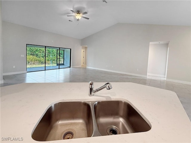 details with sink and ceiling fan