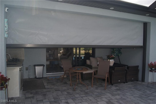 view of patio / terrace featuring sink