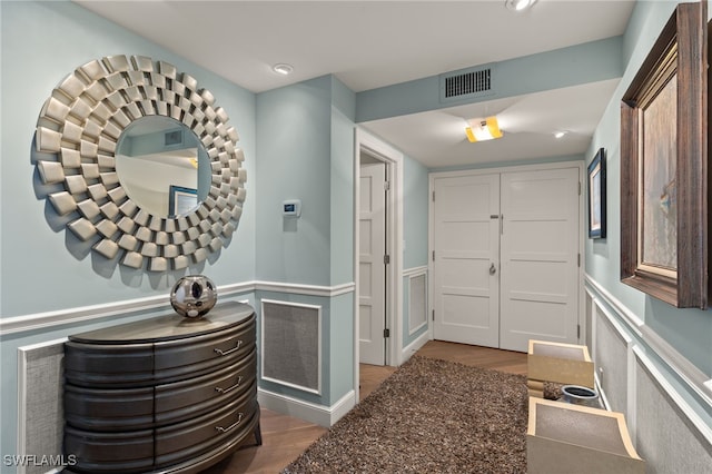 interior space featuring dark wood-type flooring