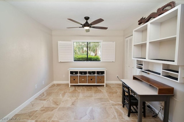 office with ceiling fan