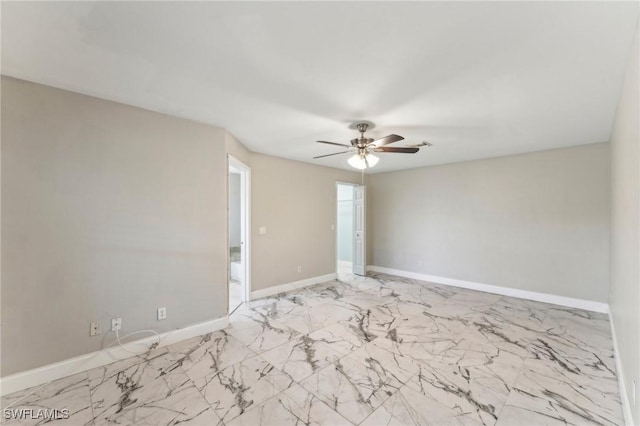 unfurnished room featuring ceiling fan