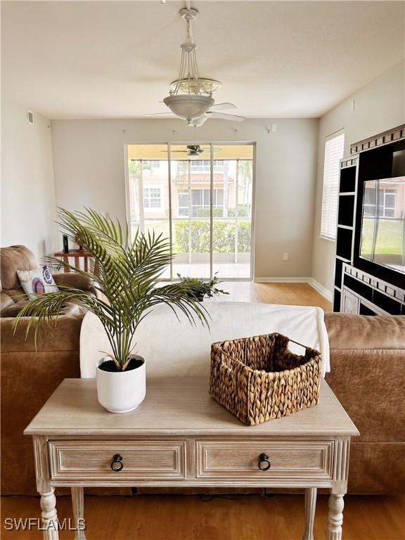 interior details with wood finished floors