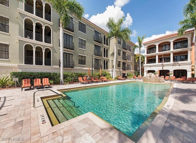 view of pool with a patio