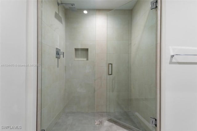 bathroom featuring walk in shower