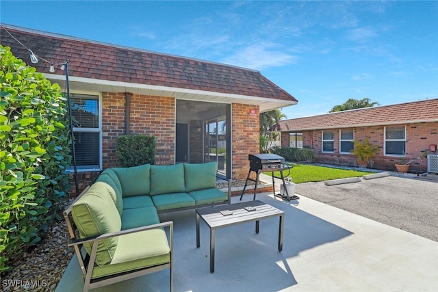 view of patio with an outdoor living space