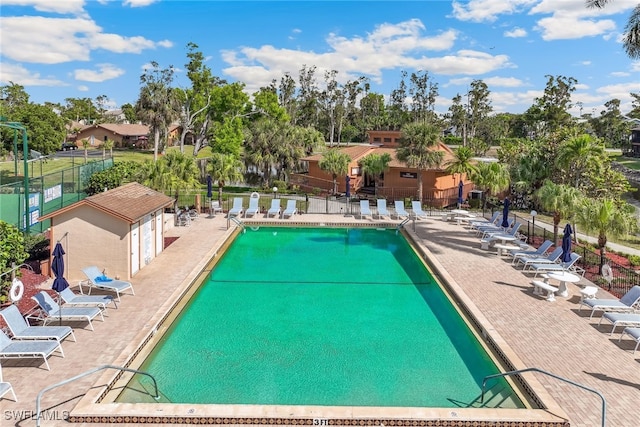 view of pool with a patio