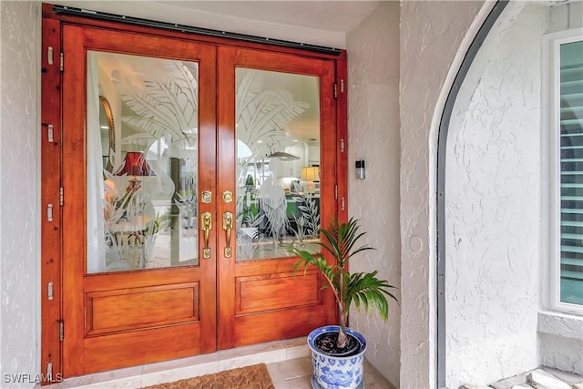 entrance to property with french doors