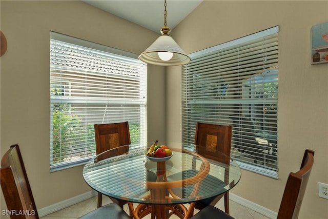 view of tiled dining space