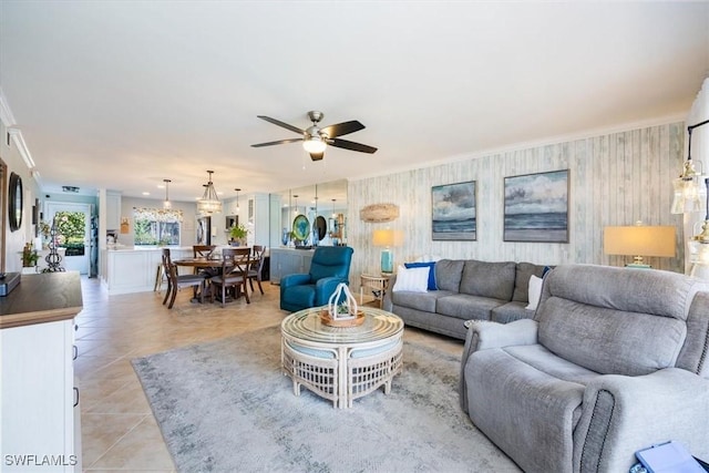 4572 Andover Way Unit C102, Naples, FL 34112 - living room featuring ceiling fan and light tile patterned floors