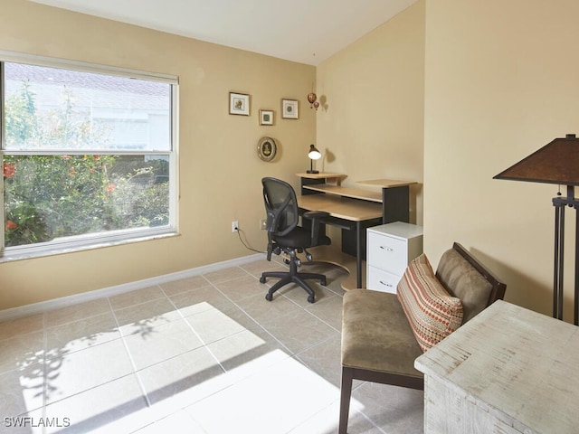 office space featuring light tile patterned floors