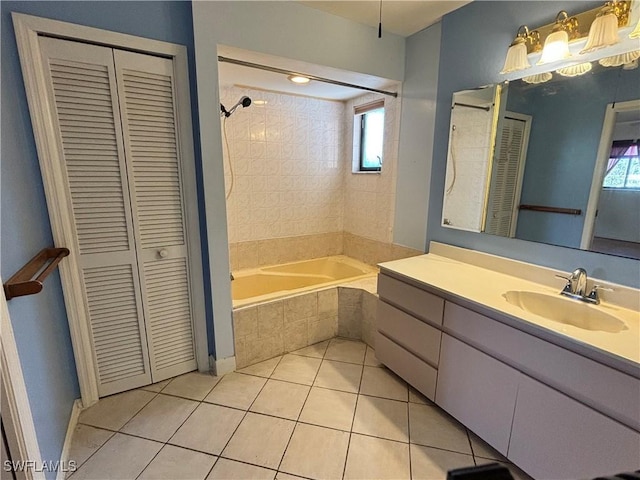 bathroom featuring tile patterned floors and vanity