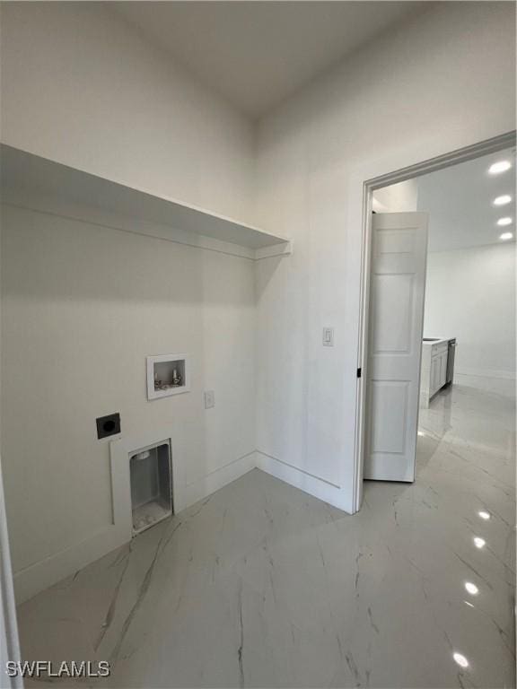 laundry area featuring electric dryer hookup and hookup for a washing machine