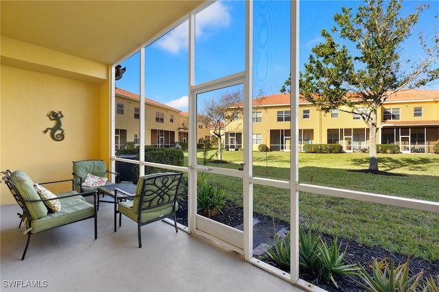 view of sunroom