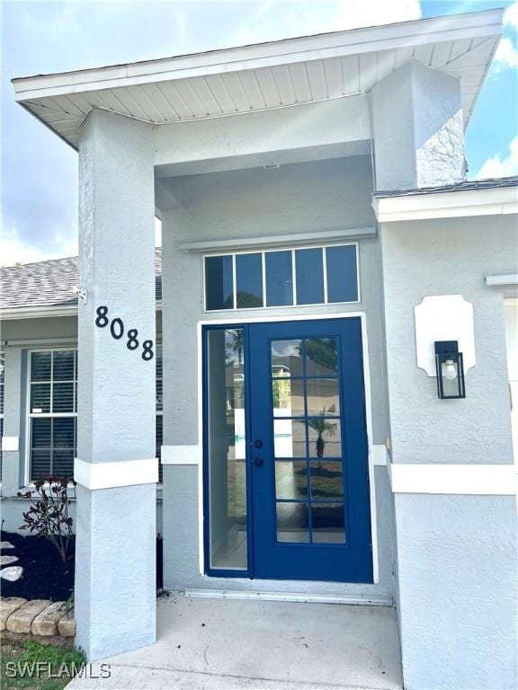 view of exterior entry with french doors