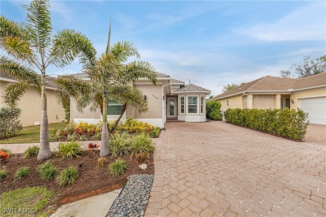 view of front of house with a garage