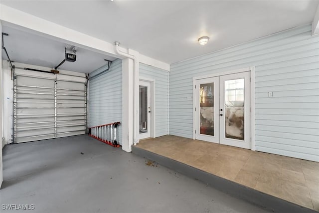 garage with french doors
